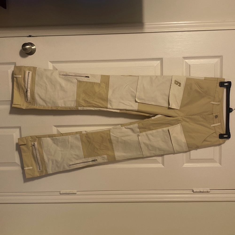 GSUWOO Beige Military Cargo Pants